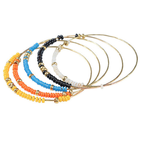 Hippy Chic Glass Beaded Bangles