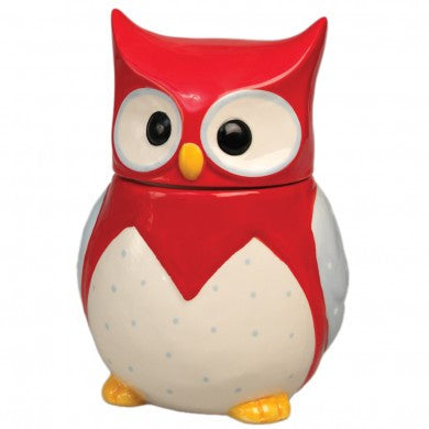 Red Owl Ceramic Cookie Jar