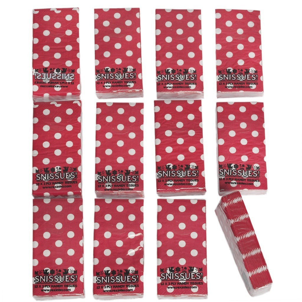 Pack of 12 Red Retrospot Tissues