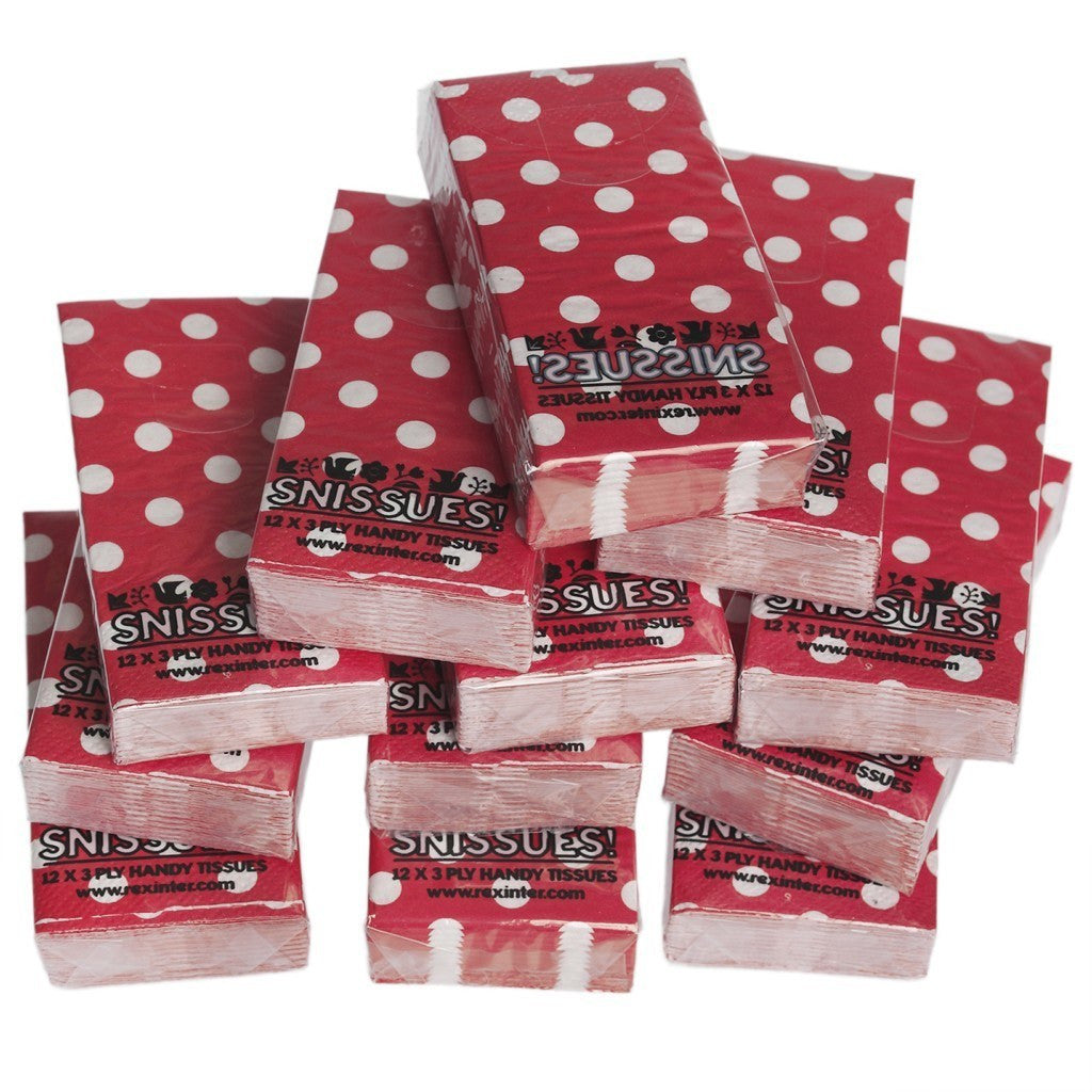 Pack of 12 Red Retrospot Tissues