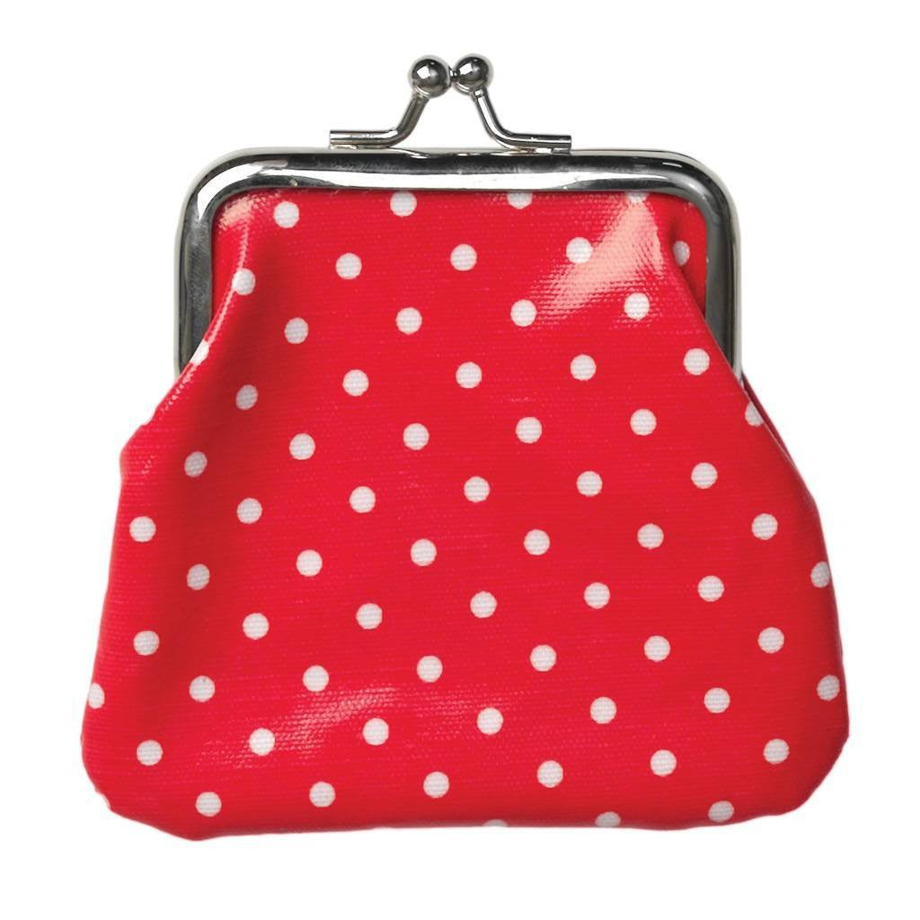 Red Spotty Oilcloth Coin Purse