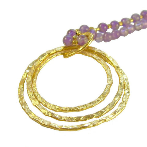 Triple Hoop Amethyst Necklace