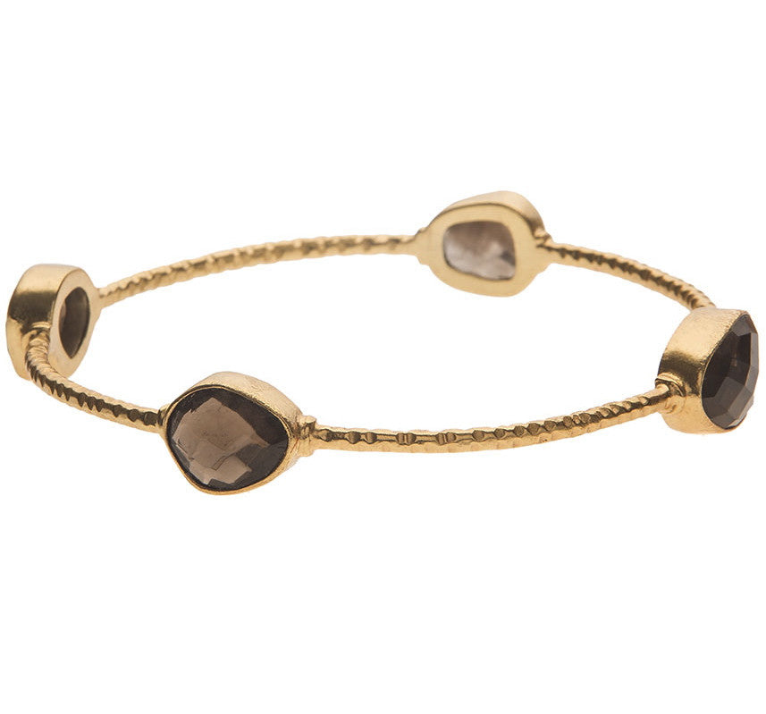 Chunky Smoky Quartz Stone Bangle