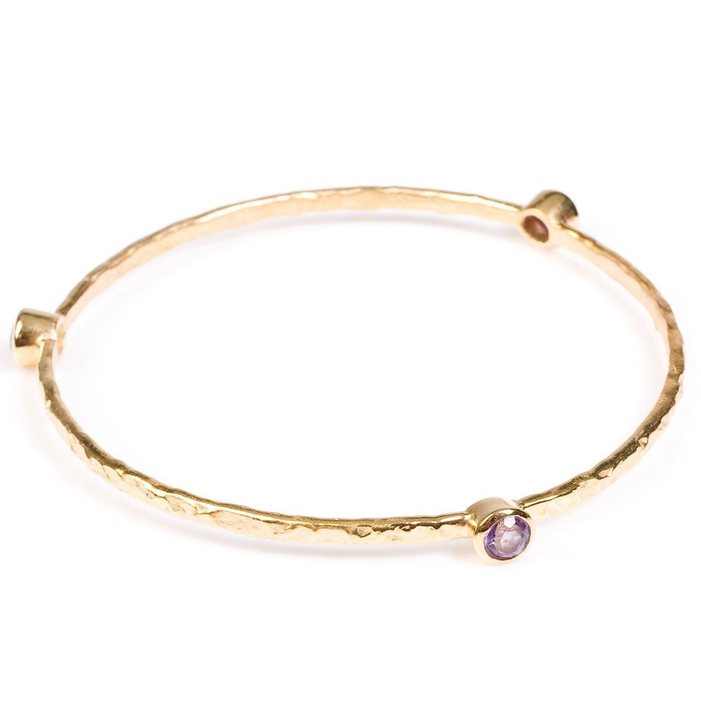 Amethyst Gold Plated Stacking Bangle