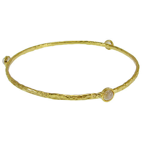 Moonstone Gold Plated Stacking Bangle