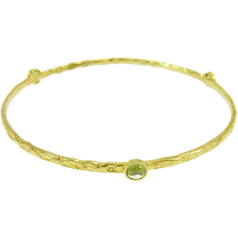 Peridot Gold Plated Stacking Bangle