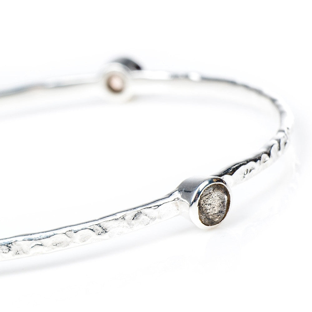 Labradorite Silver Stacking Bangle