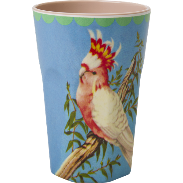 Vintage Cockatoo Print Melamine Tall Cup