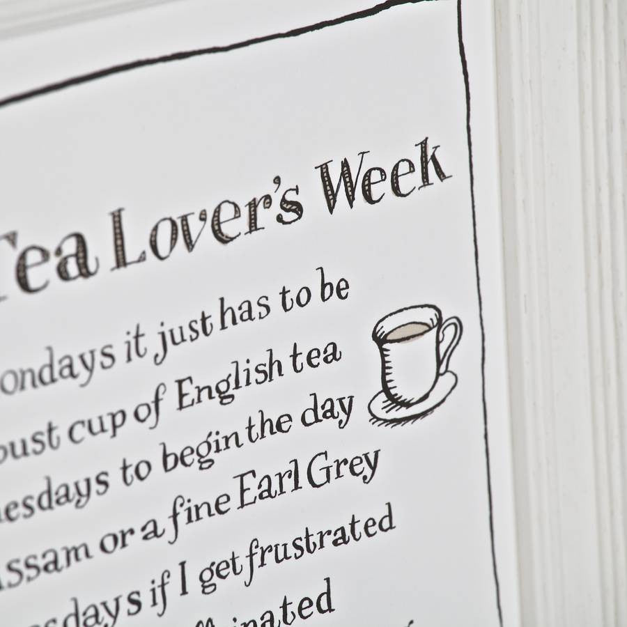 The Tea Lovers Week Poem Tea Towel