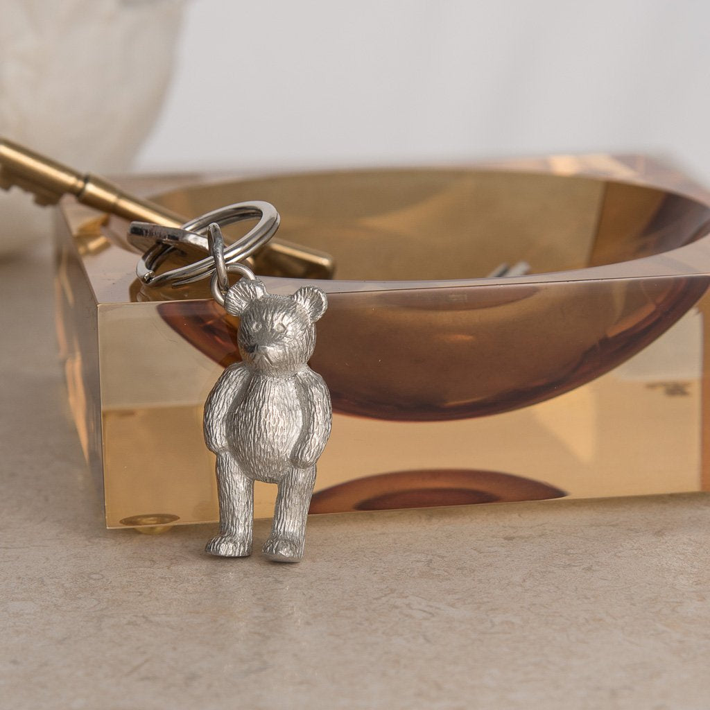 Teddy Bear Pewter Keyring