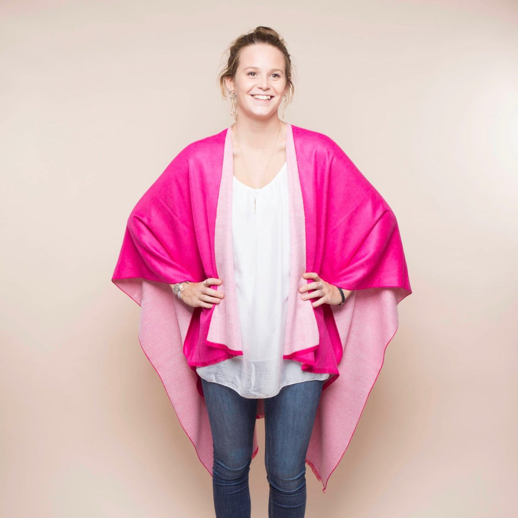 Fuchsia & Light Pink Reversible Tess Wrap