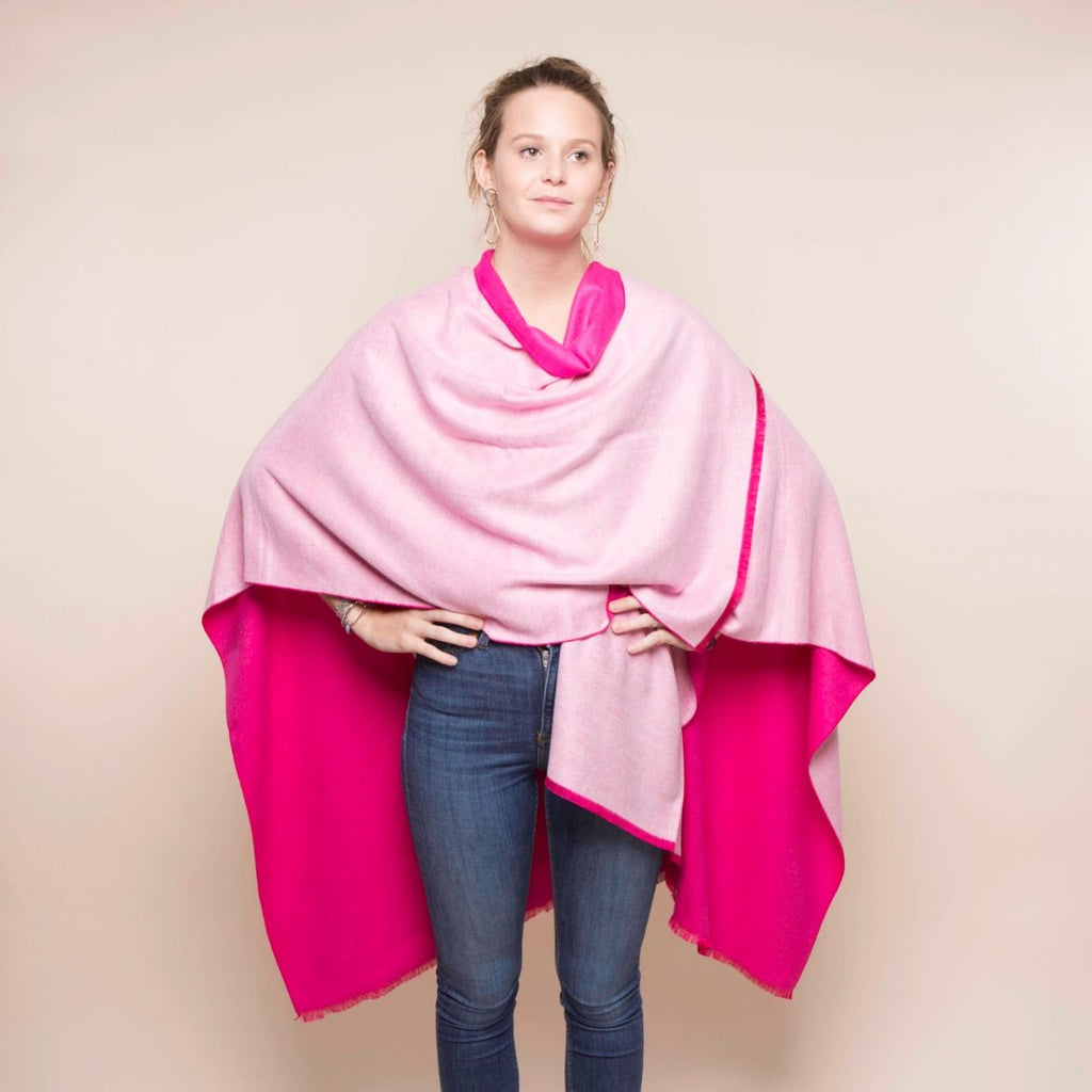 Fuchsia & Light Pink Reversible Tess Wrap