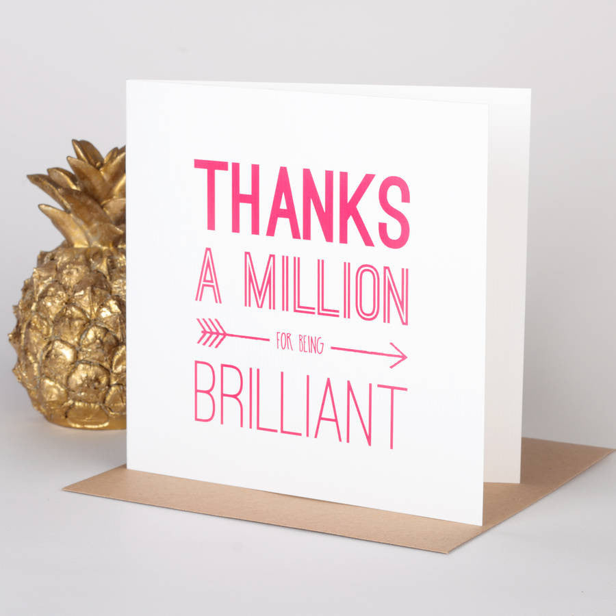 'Thanks A Million' Thank You Card