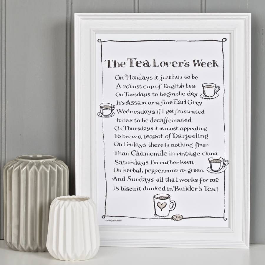 Poem Print - The Tea Lover's Week
