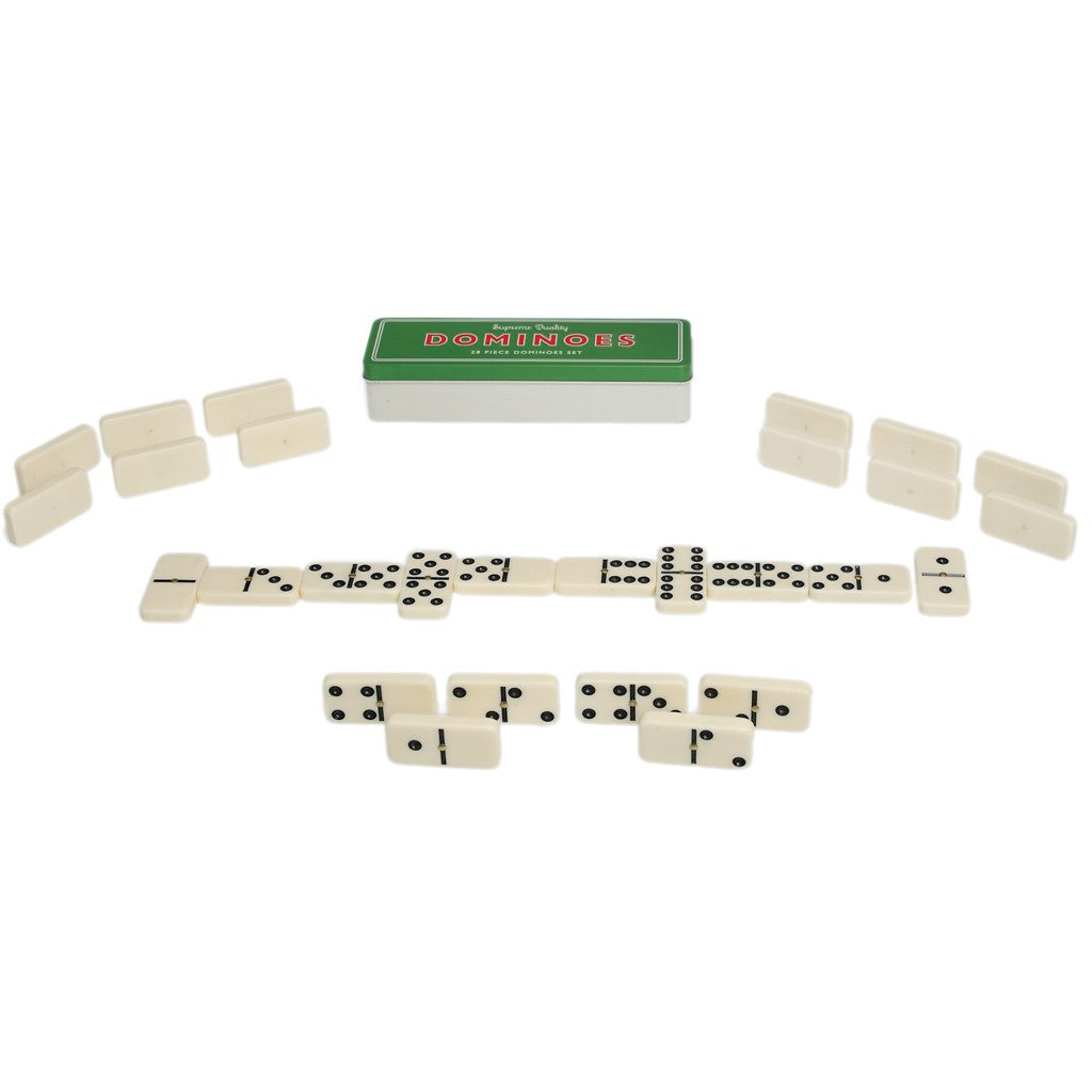 Traditional Dominoes Set In Tin