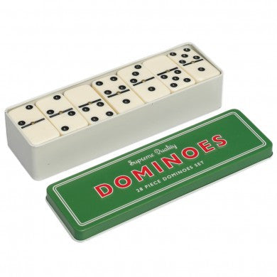 Traditional Dominoes Set In Tin
