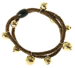 Brown Tinsel Bead Hair Tie