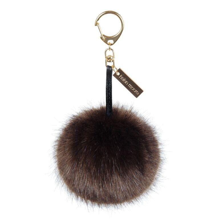 Faux fur pom pom bag charm 2025