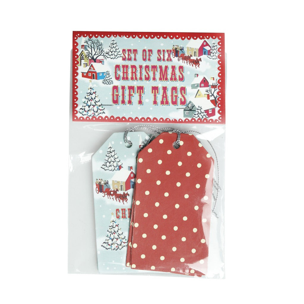 Pack of 6 Vintage Christmas Gift Tags