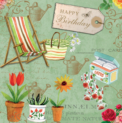 Vintage Gardening Happy Birthday