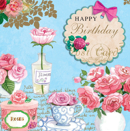 Vintage Roses Happy Birthday