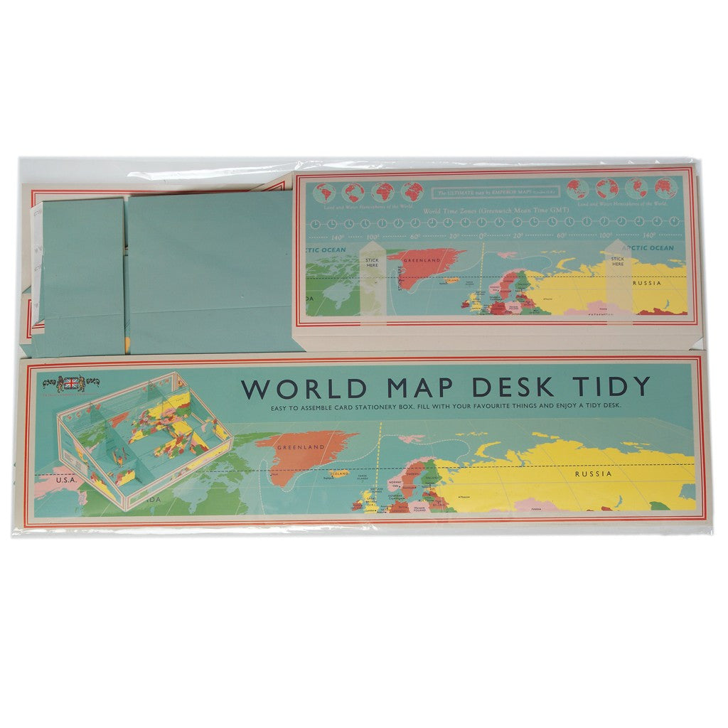 Vintage World Map Desk Tidy