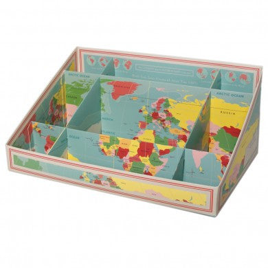 Vintage World Map Desk Tidy