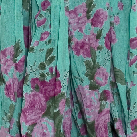 Turquoise Vintage Rose Scarf