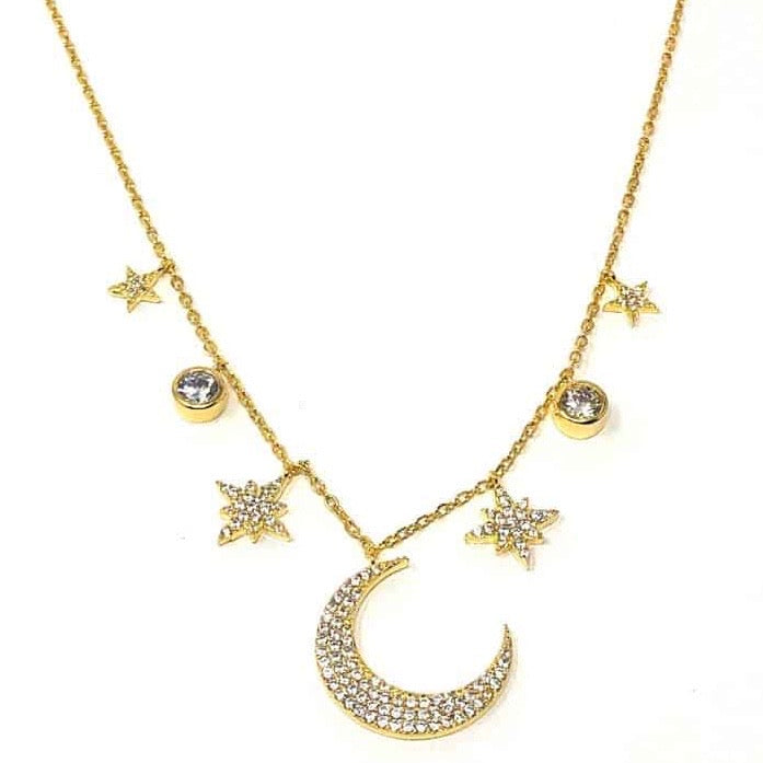 Wendy Moon Necklace Gold