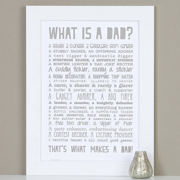 'What Is A Dad?' Poem Print
