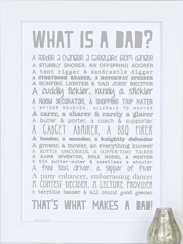 'What Is A Dad?' Poem Print