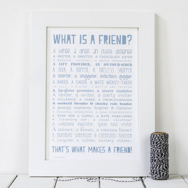 What is a Friend Poem Print