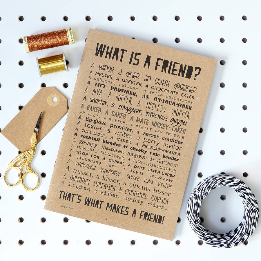 What is a Friend Poem Notebook