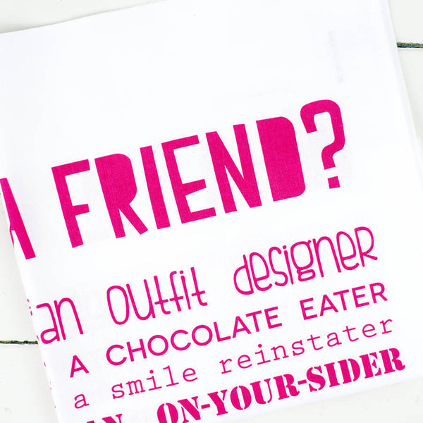 What is a Friend Poem Tea Towel