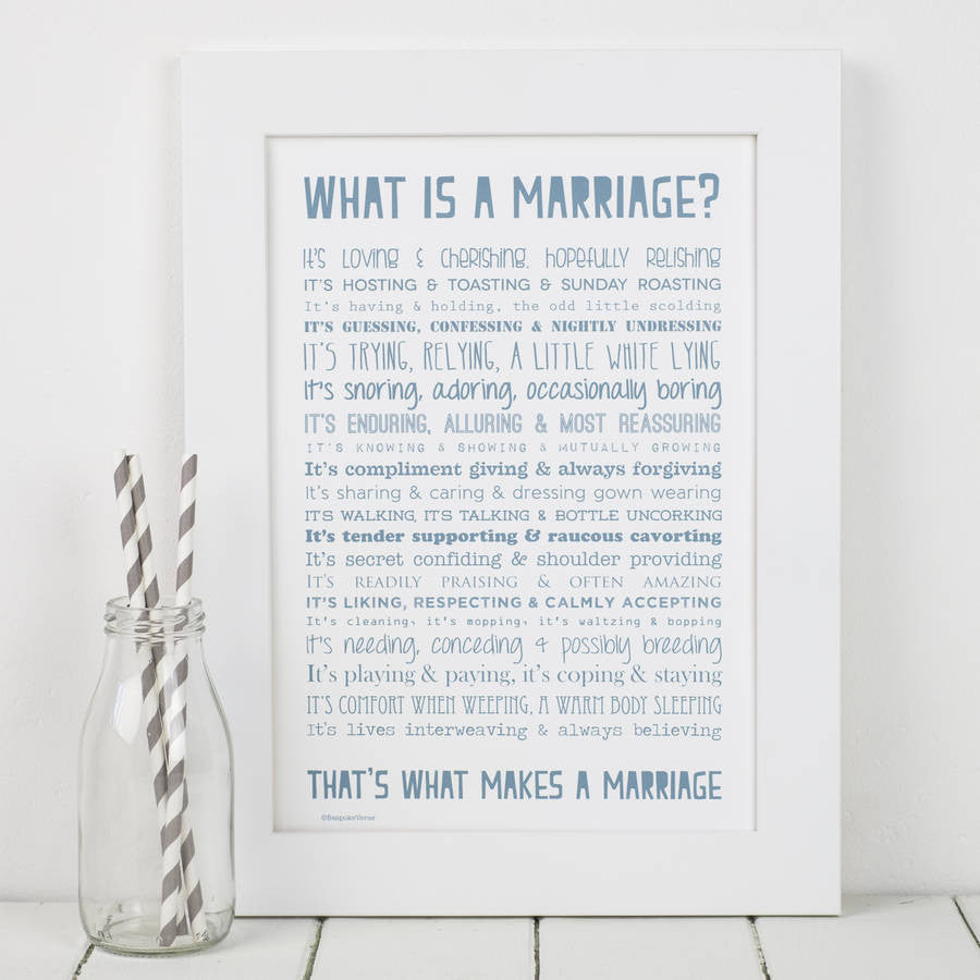 What is a Marriage Poem Print