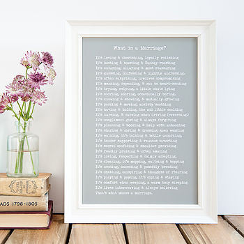 Marriage Poem Print