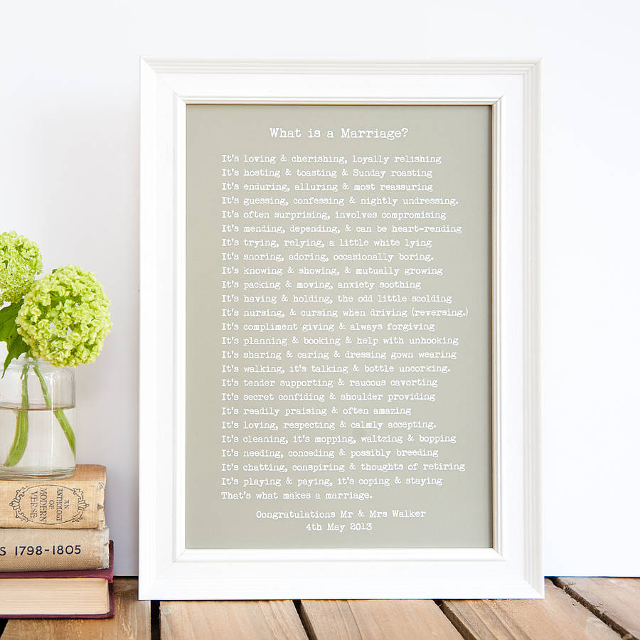 Marriage Poem Print