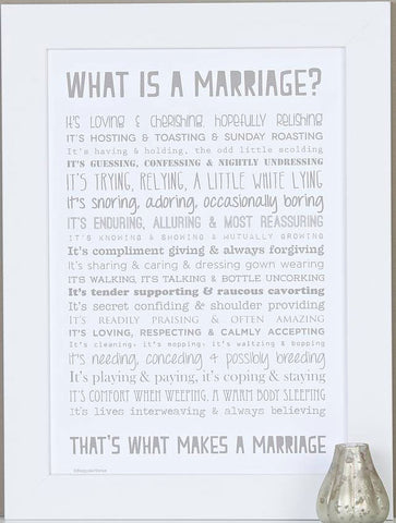 'What is Marriage?' Poem Typographic Print