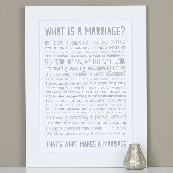 'What is Marriage?' Poem Typographic Print