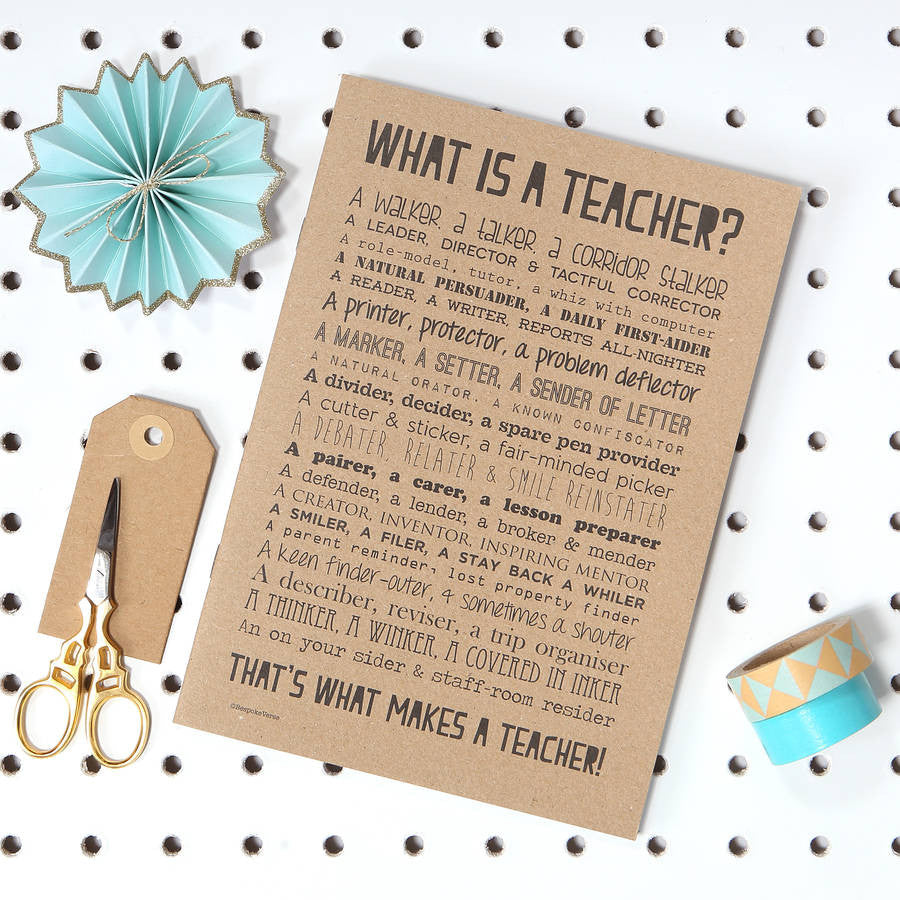 Teacher Poem Slim Notebook