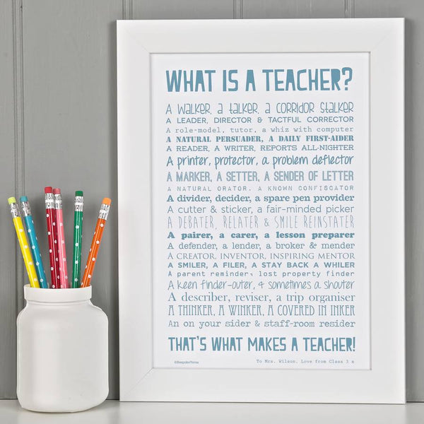 What is a Teacher Poem Print