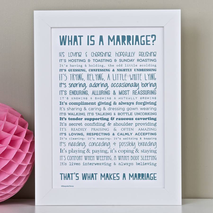 What is a Marriage Poem Print