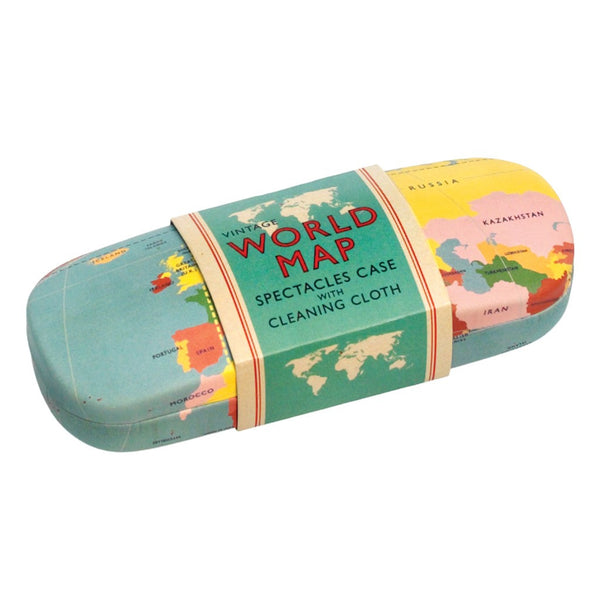 World Map Glasses Case