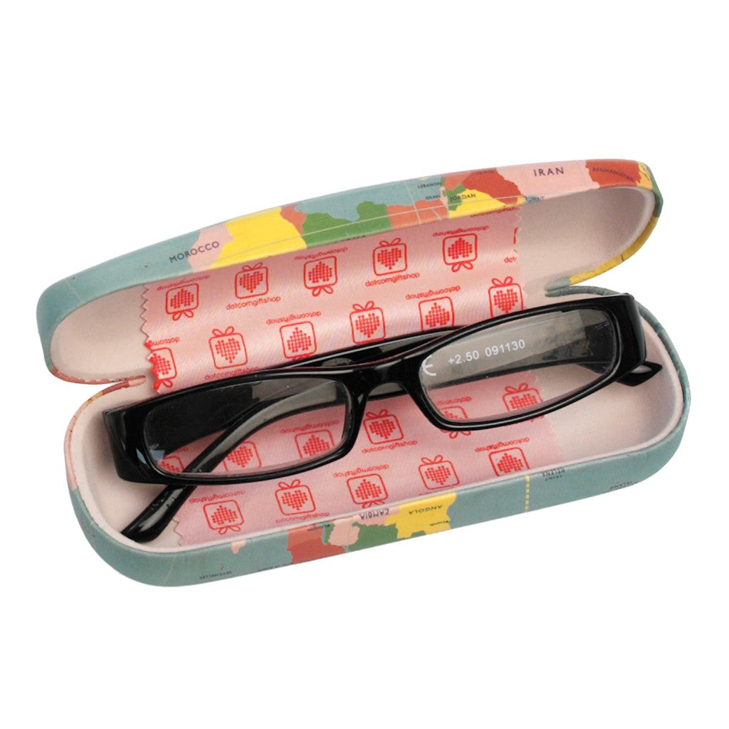 World Map Glasses Case