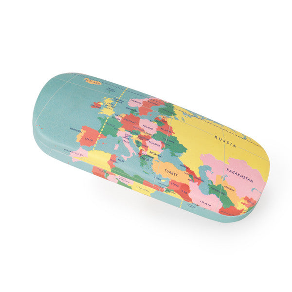 World Map Glasses Case