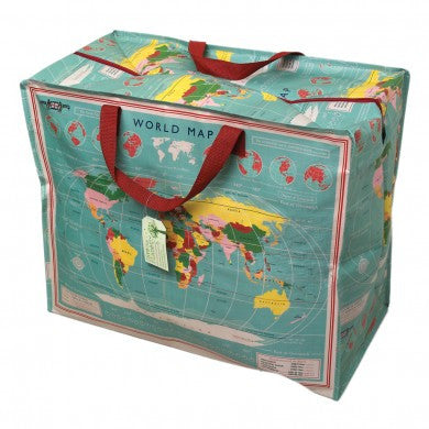 Jumbo Vintage World Map Storage Bag