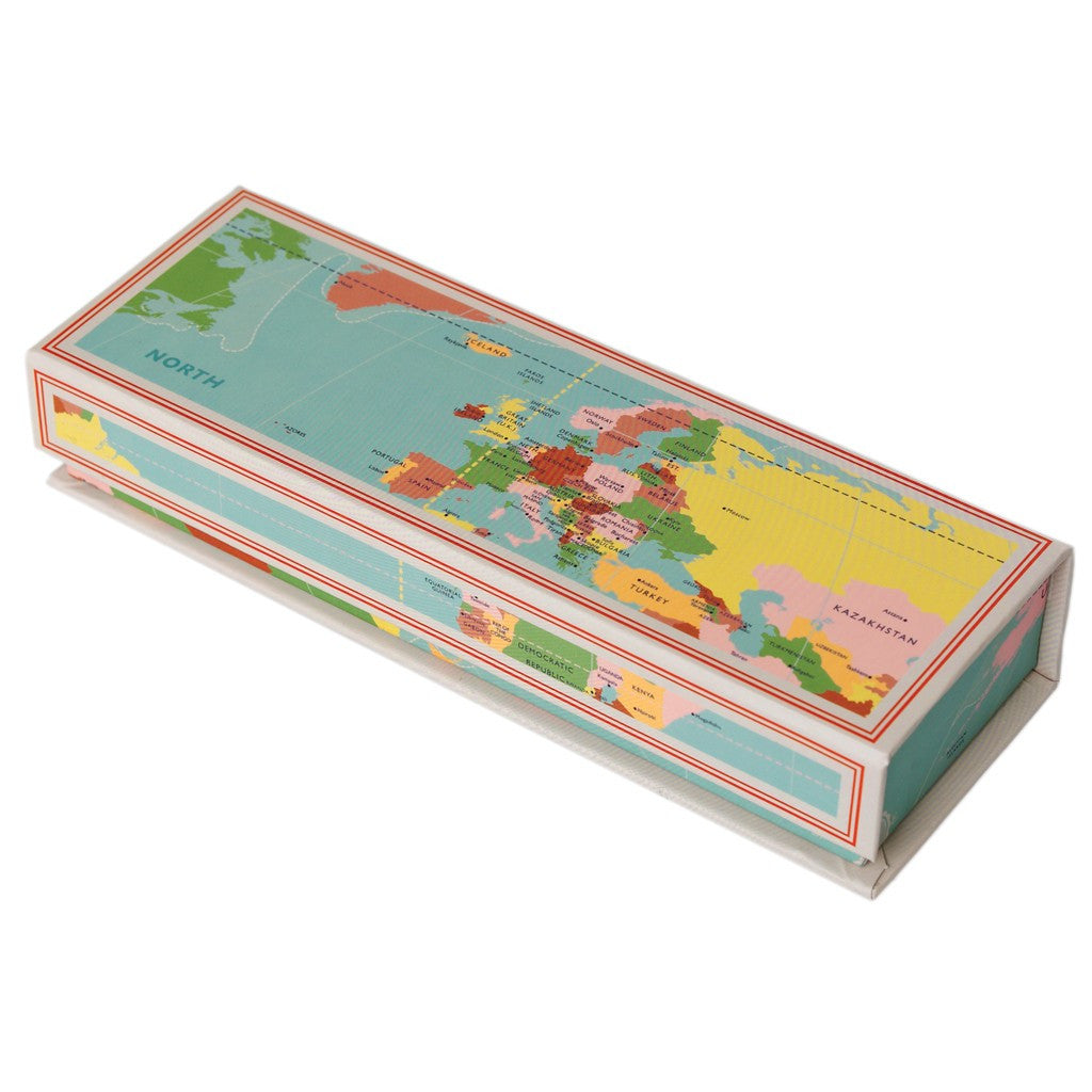 Magnetic World Map Pencil Case