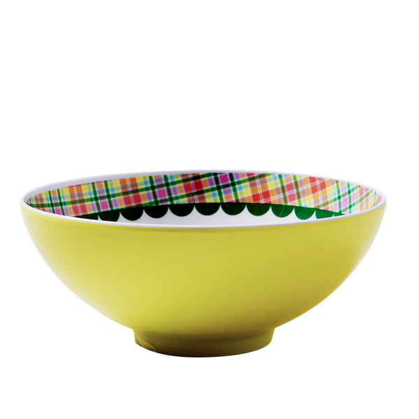 Yellow Japanese Bird Print Melamine Bowl